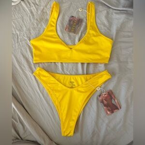 Meshki brand new with tags yellow swimsuit
